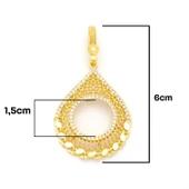 Çeyrek Altın Çerçeveli Kolye Ucu Altın Kaplama TGR-681 thumbnail 2