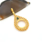 Çeyrek Altın Çerçeveli Kolye Ucu Altın Kaplama TGR-656 thumbnail 4