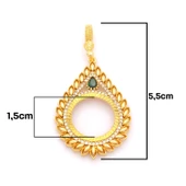 Çeyrek Altın Çerçeveli Kolye Ucu Altın Kaplama TGR-656 thumbnail 2