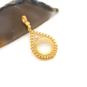 Çeyrek Altın Çerçeveli Kolye Ucu Altın Kaplama TGR-652 thumbnail 4