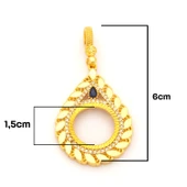 Çeyrek Altın Çerçeveli Kolye Ucu Altın Kaplama TGR-679 thumbnail 2