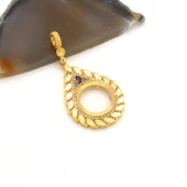 Çeyrek Altın Çerçeveli Kolye Ucu Altın Kaplama TGR-679 thumbnail 3