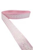 Tafta Dantel Görünümlü Kurdele Pembe 25 mm 2 Metre - 1