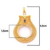 Çeyrek Altın Çerçeveli Kolye Ucu Altın Kaplama TGR-662 thumbnail 2