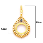 Çeyrek Altın Çerçeveli Kolye Ucu Altın Kaplama TGR-678 thumbnail 2