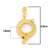 Çeyrek Altın Çerçeveli Kolye Ucu Altın Kaplama TGR-658 thumbnail 2