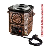 Bakır Nostaljik semaver Elektrikli Nostaljik Bahçe Semaveri Bakır Demlikli Elektrikli Bakır Balkon Semaveri - 1