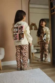 KIZ ÇOCUK MİCKEY MODELLİ PAMUK BİSİKLET YAKA 3 İP ŞARDONLU TAKIM - 5