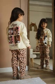 KIZ ÇOCUK MİCKEY MODELLİ PAMUK BİSİKLET YAKA 3 İP ŞARDONLU TAKIM - 12