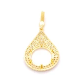 Çeyrek Altın Çerçeveli Kolye Ucu Altın Kaplama TGR-703 thumbnail 5