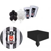Beşiktaş Temalı Doğum Günü Parti Süsleri Seti 8 Kişilikk - 1