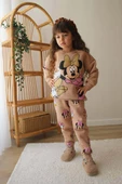 KIZ ÇOCUK MİCKEY MODELLİ PAMUK BİSİKLET YAKA 3 İP ŞARDONLU TAKIM - 7