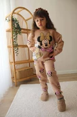 KIZ ÇOCUK MİCKEY MODELLİ PAMUK BİSİKLET YAKA 3 İP ŞARDONLU TAKIM - 8