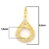 Çeyrek Altın Çerçeveli Kolye Ucu Altın Kaplama TGR-703 thumbnail 2
