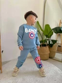 ERKEK ÇOCUK BLUEY MODELLİ BİSİKLET YAKA PAMUK 3 İPLİK ŞARDONLU TAKIM - 3