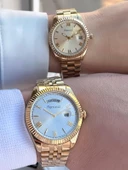 Ferrucci Çiftlere Özel Çelik Kordon Takvimli Kadran Sevgili Kombini Özel Çift Saati CFT.13029C02 thumbnail 3