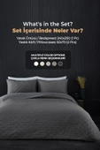 %100 Pamuk Çift Kişilik Özel Taş Yıkama Yatak Örtüsü Barbara 3 Parça Lüks Yumuşak Dayanıklı Modern - 12