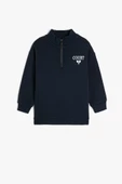 Koton Erkek Çocuk Sweatshirt Dik Yaka Yarım Fermuarlı Uzun Kollu - 1