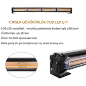 Turuncu Tepe Çakar Bar Led 60cm 12-24v  Off Road Çekici Traktör İkaz Lambası Çakar 15 Modlu thumbnail 6