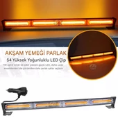 Turuncu Tepe Çakar Bar Led 60cm 12-24v  Off Road Çekici Traktör İkaz Lambası Çakar 15 Modlu thumbnail 7