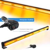 Turuncu Tepe Çakar Bar Led 90cm 12-24v  Off Road Çekici Traktör İkaz Lambası Çakar 15 Modlu - 5