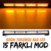 Turuncu Tepe Çakar Bar Led 60cm 12-24v  Off Road Çekici Traktör İkaz Lambası Çakar 15 Modlu thumbnail 1