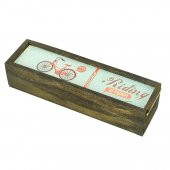 Bisiklet Ahşap Sürgülü Kalem Kutusu - 1