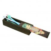 Kız Temalı Ahşap Sürgülü Kalem Kutusu - 2