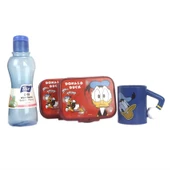 Disney Lisanslı Donald Duck Çift Beslenme Kabı Bardak Matara Seti - 1