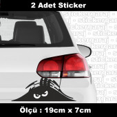 hayalet bakan göz bagaj sticker etiket - 2 adet araba kask motosiklet laptop tablet pc atv uyumlu sticker 2 adet - 1