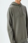Koton Şardonlu Pamuklu Basic Kapşonlu Sweatshirt - 5
