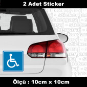 engelli aracı sticker 2ADET  - araba kask motosiklet laptop tablet pc atv uyumlu sticker 2 adet - 1