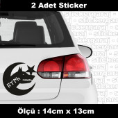 bozkurt kurt sticker 2ADET  - araba kask motosiklet laptop tablet pc atv uyumlu sticker 2 adet - 1