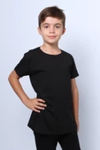 ÇOCUK BASIC TSHİRT SİYAH-BEYAZ 2`Lİ PAKET BİSİKLET YAKA D40 thumbnail 3