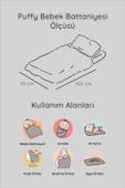 Luckka Puffy Bebek Battaniyesi 70x100 cm Koyun Tüylü Müslin Battaniye  - ZTPUF00  Çizgili - 6