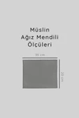12'li Müslin Ağız Mendili , Omuz Bezi , Ter Bezi Çift Kat Dikimli 35x20 cm - ZTAGIZMENDİLİ  Gri - 3