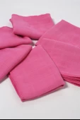 6'lı Müslin Ağız Mendili , Omuz Bezi , Ter Bezi Çift Kat Dikimli 35x20 cm - ZTAGIZMENDİLİ2 Pembe - 2