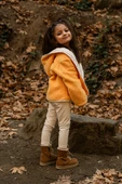 Heritage Puffy Astarlı Peluş Bebek Çocuk Ceket - Kopüşonlu Peluş Mont - ZTPUFCEKET  5-6 yaş KAHVERENGİ - 2