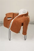 Heritage Puffy Astarlı Peluş Bebek Çocuk Ceket - Kopüşonlu Peluş Mont - ZTPUFCEKET  1-2 yaş KAHVERENGİ - 6