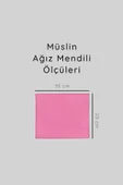 6'lı Müslin Ağız Mendili , Omuz Bezi , Ter Bezi Çift Kat Dikimli 35x20 cm - ZTAGIZMENDİLİ2 Pembe - 5
