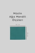 12'li Müslin Ağız Mendili , Omuz Bezi , Ter Bezi Çift Kat Dikimli 35x20 cm - ZTAGIZMENDİLİ  koyu yeşil - 5