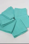 6'lı Müslin Ağız Mendili , Omuz Bezi , Ter Bezi Çift Kat Dikimli 35x20 cm - ZTAGIZMENDİLİ2 Turkuaz - 2