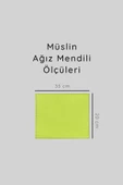12'li Müslin Ağız Mendili , Omuz Bezi , Ter Bezi Çift Kat Dikimli 35x20 cm - ZTAGIZMENDİLİ  fıstık yeşili - 5