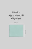 12'li Müslin Ağız Mendili , Omuz Bezi , Ter Bezi Çift Kat Dikimli 35x20 cm - ZTAGIZMENDİLİ  Mint - 5