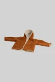 Heritage Puffy Astarlı Peluş Bebek Çocuk Ceket - Kopüşonlu Peluş Mont - ZTPUFCEKET  1-2 yaş KAHVERENGİ - 5