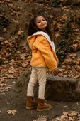 Heritage Puffy Astarlı Peluş Bebek Çocuk Ceket - Kopüşonlu Peluş Mont - ZTPUFCEKET  5-6 yaş TURUNCU - 2