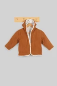 Heritage Puffy Astarlı Peluş Bebek Çocuk Ceket - Kopüşonlu Peluş Mont - ZTPUFCEKET  5-6 yaş KAHVERENGİ - 3