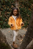 Heritage Puffy Astarlı Peluş Bebek Çocuk Ceket - Kopüşonlu Peluş Mont - ZTPUFCEKET  3-4 yaş KAHVERENGİ - 1