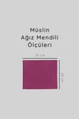 6'lı Müslin Ağız Mendili , Omuz Bezi , Ter Bezi Çift Kat Dikimli 35x20 cm - ZTAGIZMENDİLİ2 Mor - 4