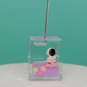 Astronot Tasarımlı Sulu Simli Notluk -Not  Tutacağı thumbnail 3